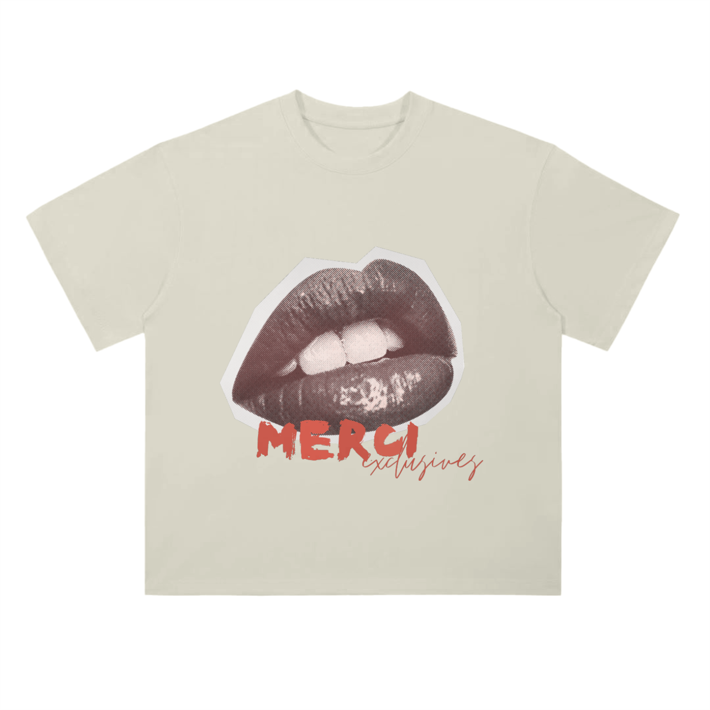 Collage Kiss Drop Shoulder Tee