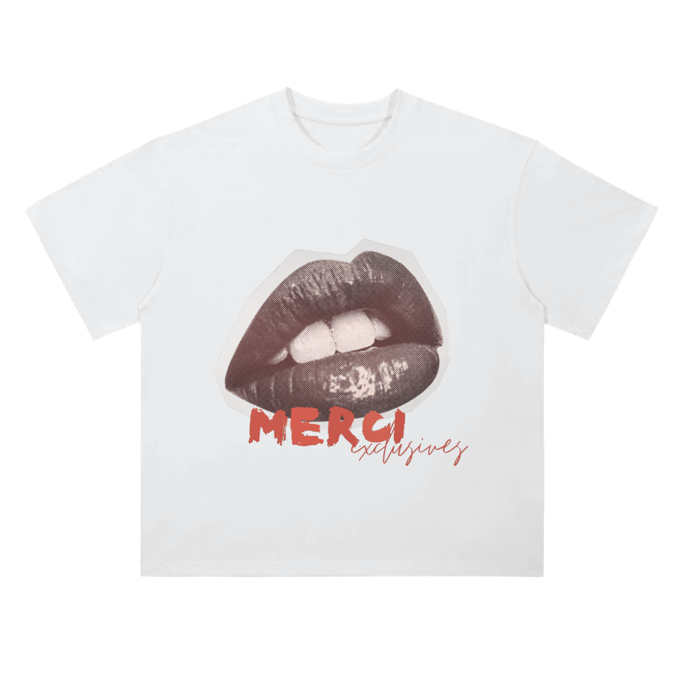 Collage Kiss Drop Shoulder Tee