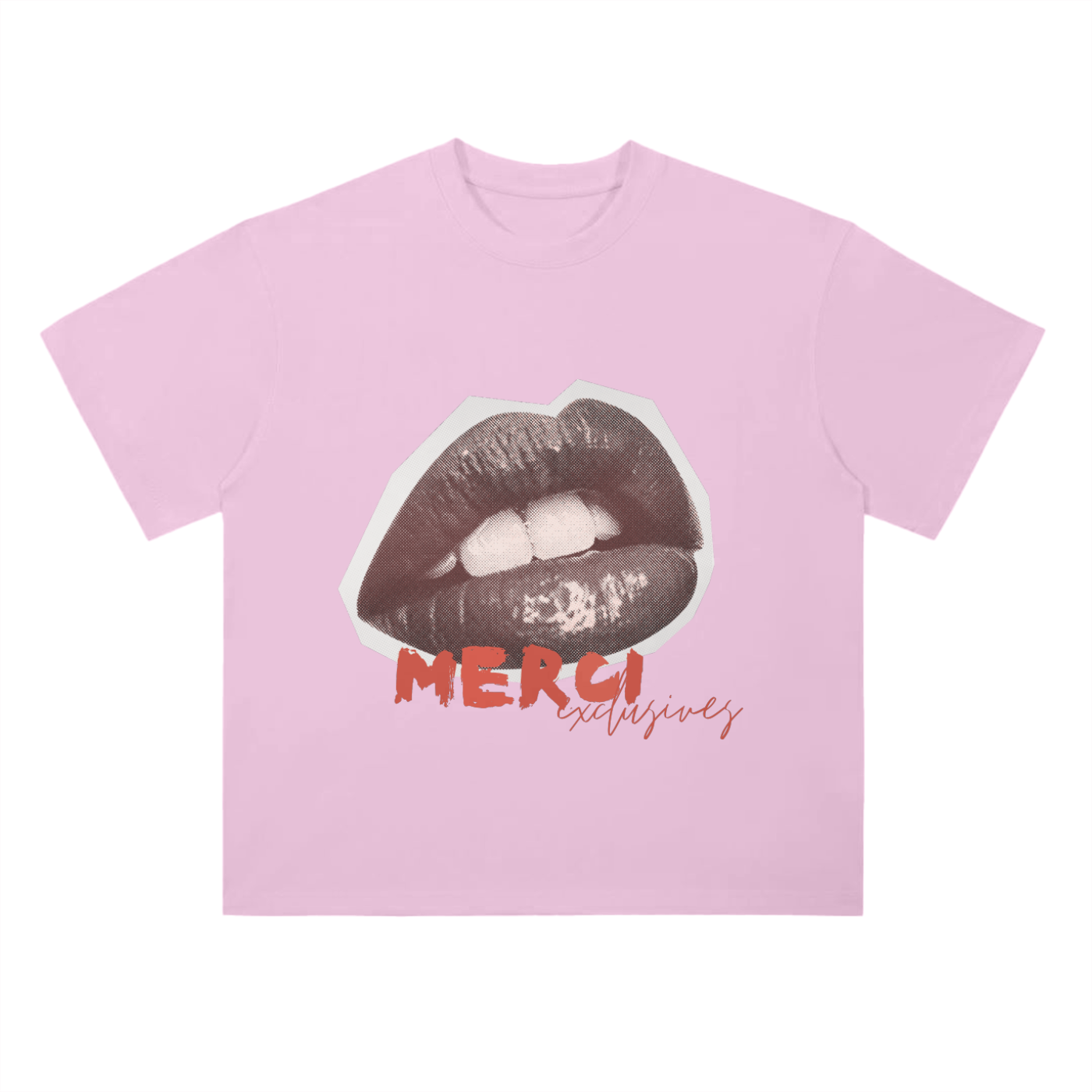 Collage Kiss Drop Shoulder Tee